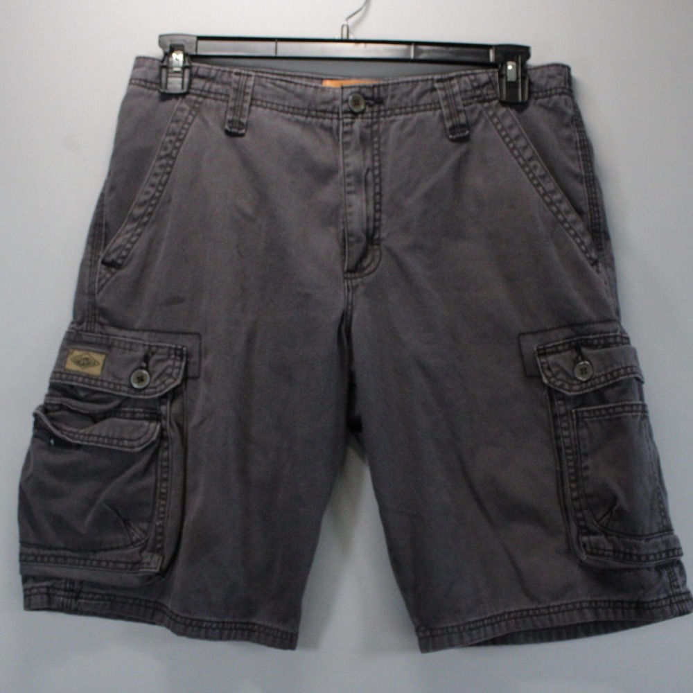 Lee Dungarees Mens 32 Charcoal Utility Outdoor Workwear Cargo Shorts Heavy Duty